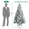Costway 6ft Artificial Christmas Tree, Snow Flocked Hinged Xmas Tree w/ Pine Needles, Red Berries, Pine Cones & Metal Base